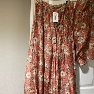 ULLA JOHNSON  Brown Idalia Floral-print Cotton